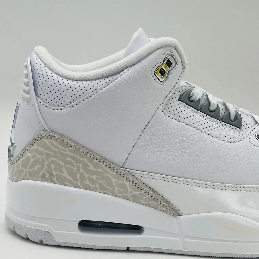 Nike Air Jordan 3 Retro White Silver Sneakers CT8532 111 Men Size 11 NEW
